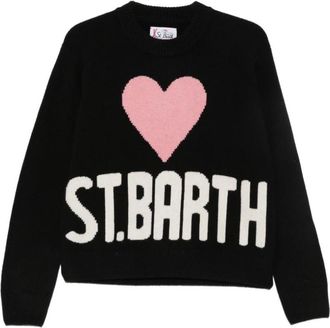 MC2 Saint Barth Kyla Crewneck - Dames - Ronde hals truien - Zwart - S - Wol - Truien & Vesten