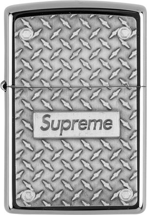 SUPREME Diamond Plate Zippo lighter - unisex - Metal - One Size - Silver