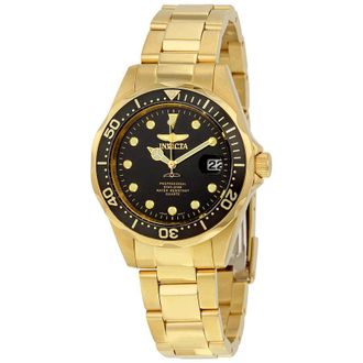 Invicta Pro Diver Black Dial Yellow Gold-plated Mens Watch 17051