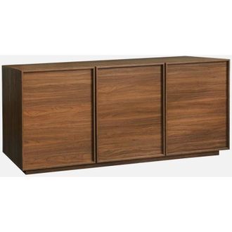 Sweeek Sweeek - Aparador efecto madera 3 puertas, 160cm, Kuba, Madera de nogal, 160x43x75 cm