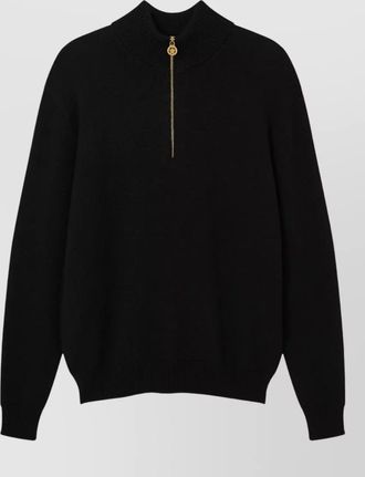 Versace ribbed half-zip knit sweater