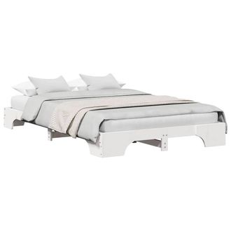 Berkfield Home White Bed Frame White Solid Wood 120 x 200 cm Rectangular