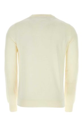 Jil Sander Mens Ivory Wool Sweater 107 Exterior: Virgin Maglieria
