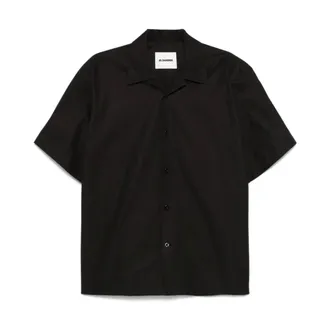 Jil Sander Black Cotton Shirt Lapel Collar - male - Jil Sander - Short Sleeve Shirts - Black - XL - Shirts