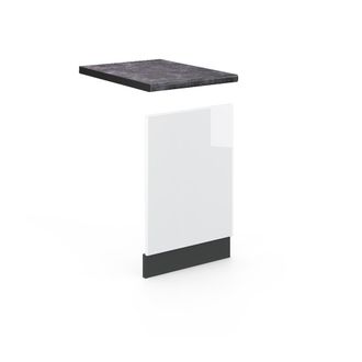Vicco Panel Frontal Fame-line, Blanco Alto Brillo, 45 Cm, Et Antracita