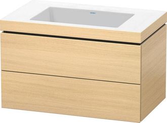 Duravit Lavamanos Duravit L-cube Con Base Mural, 80x48 Cm, 2 Cajones, Sin