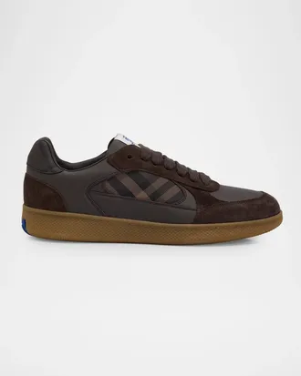 Burberry Men & apos;s Terrace Leather, Suede and Check Sneakers