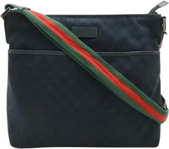 Gucci Pre-owned Cross Body Bags, female, Black, Size: ONE SIZE Pre-owned Vintage Canvas Cross Body Bag
