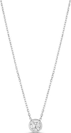 SHYMI Mini Heart Bezel Pendant Necklace in Silver/White/round Cut at Nordstrom, Size 16