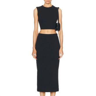 Enza Costa Textured Jacquard Skirt In Black