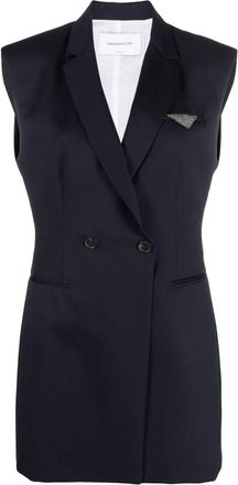Fabiana Filippi sleeveless merino-wool blazer - women - Merino/Cotton - 40 - Blue