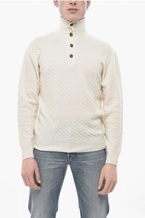 Paolo Pecora Turtleneck Sweater with Logo Buttons size Xl