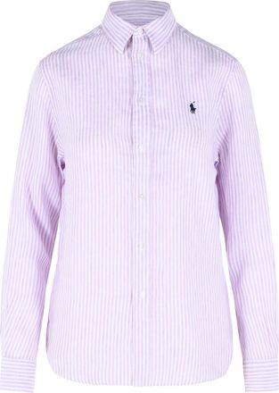 Polo Ralph Lauren Lila gestreept linnen overhemd