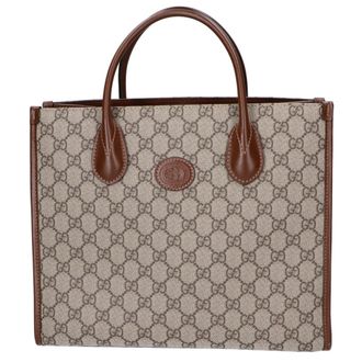 Gucci Beige Brown Pvc Tote Bag (Pre-Owned)