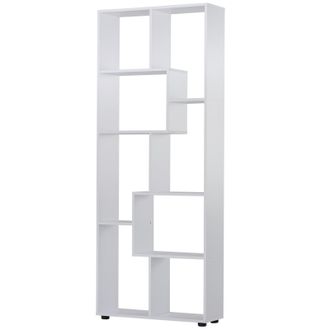 HOMCOM Homcom - Multifuncional Estanter&iacute;a Vertical Con 8 Estantes Amplios 70x24x178cm Blanco