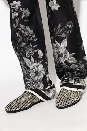 Dolce & Gabbana Shoes With Shimmering Appliqu&eacute;s, Mens, Silver