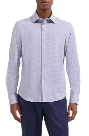 Bugatchi James OoohCotton Geo Print Button-Up Shirt in Orchid at Nordstrom, Size Xxx-Large