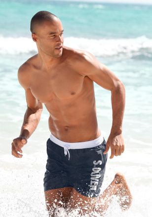 s.Oliver Badeshorts S.OLIVER, Herren, Gr. XXL (58/60), Kurz, blau (marine (kurzgr&ouml;sse)), Microfaser, Polyester, Badehosen Badeshorts