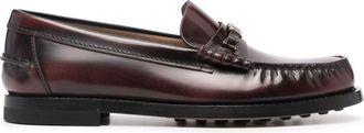 Tod's moc-stitching leather loafers - women - Rubber/Calf Leather/Calf Leather/Calf Leather - 39.5 - Red