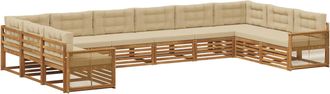 vidaXL Juegos De Sof&aacute;s 10 Uds. Madera De Acacia S&oacute;lida Vidaxl