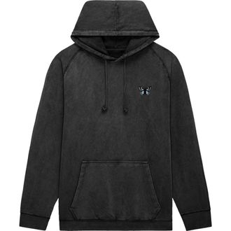 Dalix Butterfly Womens Mineral Washed Hoodie in Black at Nordstrom, Size 3X-Large