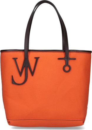 J.W.Anderson Orange Anchor Structured Canvas Logo Tote