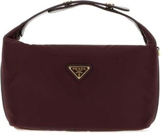 Prada Maroon Logo Mini Shoulder Bag