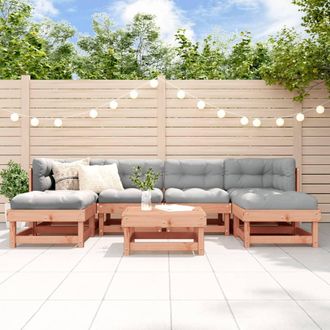vidaXL Vidaxl - Juego De Muebles De Jard&iacute;n 7 Pzas Madera Maciza Abeto Douglas