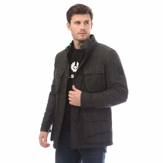 Belstaff Heren Belstaff Hollingworth Plaid Waxed Cotton Fieldmaster Jacket in Charcoal