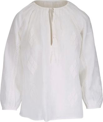 Nili Lotan Blusa ricamata - Bianco