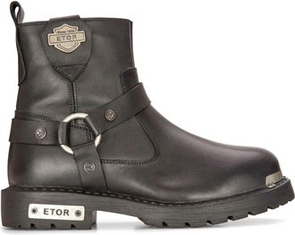 Infinity Leather Mens Leather Military Boots Black Combat Biker Motorcycle Punk Western Boot