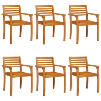 vidaXL Vidaxl - Sillas De Jard&iacute;n 6 Uds Madera Maciza De Acacia 59x55x85 Cm