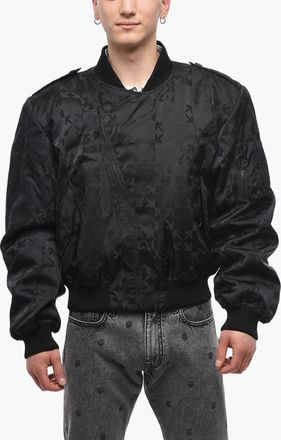 Off-white Jacquard Bomber ARROWS PATTERN with Monogram Motif Off-White