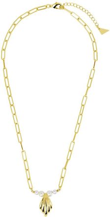 Sterling Forever 14K Gold 4Mm & 5.5Mm Pearl Cherie Shell Pendant Necklace