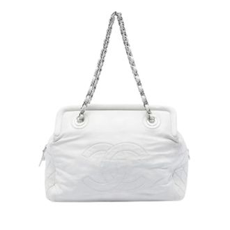 Chanel Pre-owned Vintage Tote Bag - Dames - Pre-owned - Wit - Maat: ONE Size Zijde