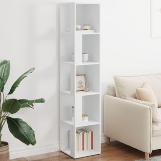 vidaXL Mueble De Esquina Madera Contrachapada Blanco 33x33x164,5 Cm Vidaxl