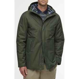 Barbour Modern Lorden Waterproof Hooded Jacket in Olive at Nordstrom, Size Large