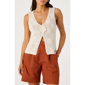 ASTR the Label Maverick Crochet Tank in Cream at Nordstrom, Size X-Small