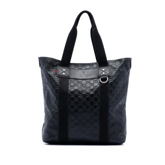 Gucci Pre-owned Womens Guccissima Web Tote - Black Leather - One Size