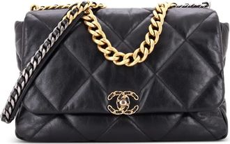 Chanel 19 Flap Bag Quilted Leather Maxi crossbody bag - Nero