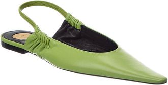 Saint Laurent Anne Marie Leather Slingback Ballerina Flat