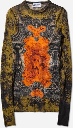 Jean Paul Gaultier Women s Médaillon Longsleeve Top Orange