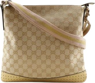 Gucci Pre-owned Vintage Canvas Cross Body Bag - Dames - Vintage Schoudertas - Beige - ONE Size - Vintage