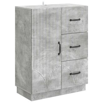 vidaXL Aparador Gris Hormig&oacute;n 66 X 34,5 X 87 Cm Madera De Ingenier&iacute;a Vidaxl