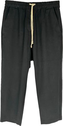 Nili Lotan Nili Lotan Drawstring Straight-Leg Trousers in Black Wool