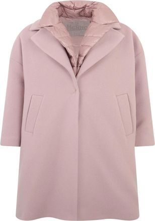 Herno Resort Double & Ultralight Jas - Dames - Mantel - Roze - M - Wol - Jassen