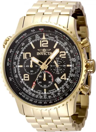 Invicta Aviator Chronograph GMT Quartz Black Dial Mens Watch 49082