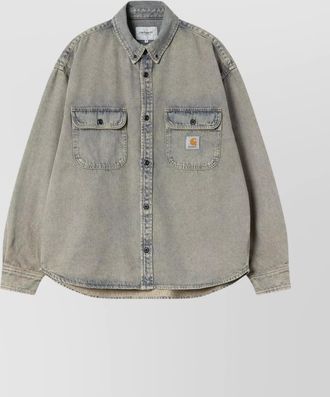 Carhartt Work in Progress leather shirt jacket with dual chest pockets