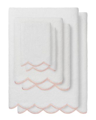 Linum Home Textiles 100% Turkish Cotton Adornia Scallop 6Pc Towel Set
