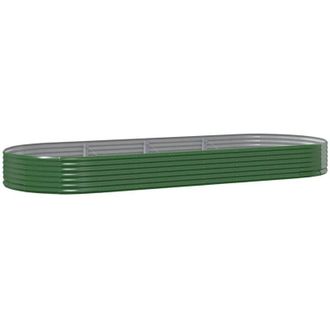 vidaXL Jardinera Arriate Acero Galvanizado Verde 373x140x36 Cm Vidaxl